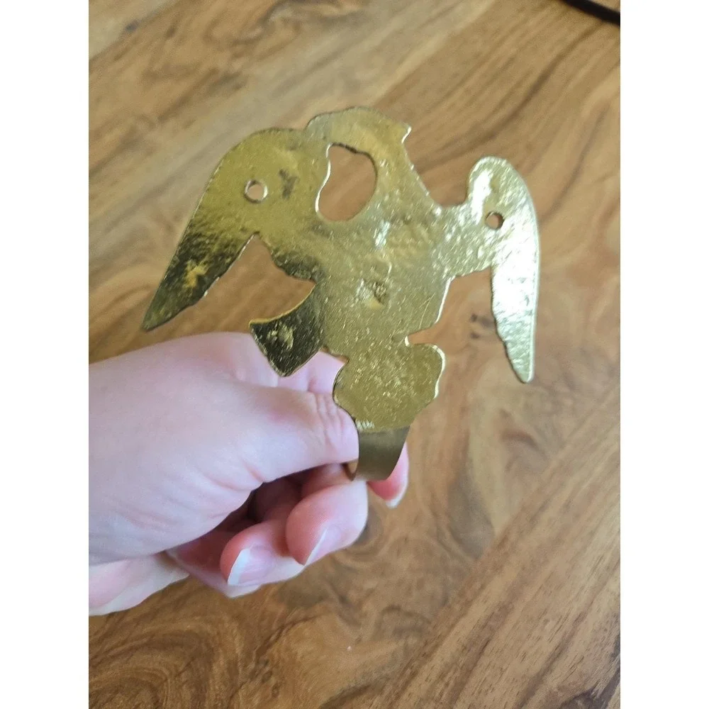 Vintage Solid Brass Eagle Wall Mount Coat Hat Hook Detailed Finish 3.5